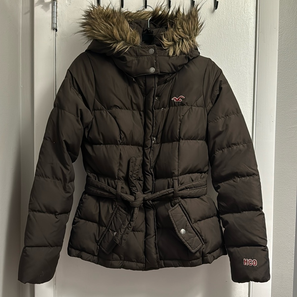 Hollister down hooded coat
